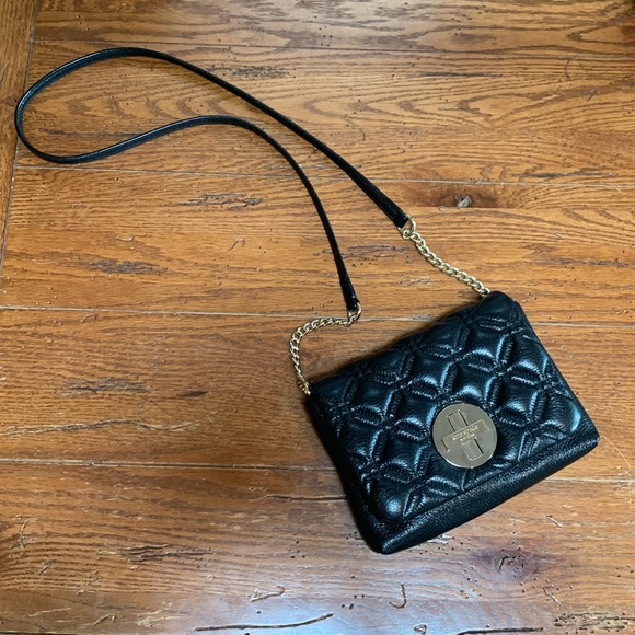Kate Spade Astor Court Naomi Quilted Crossbody Bag Shimmer Black Chain Small - Picture 4 of 14